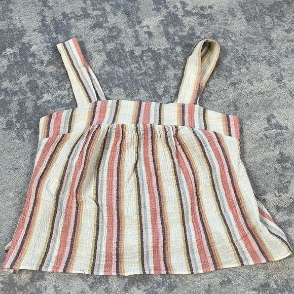New Drew Phoenix Top in Gauzy Multi Stripe Sleeveless Summer Tank Sz S - Picture 3 of 9